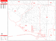 Town N Country  Wall Map Red Line Style